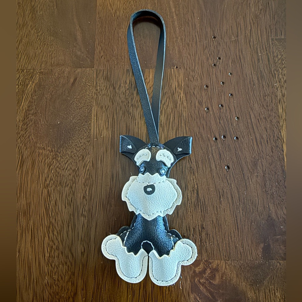 NEW Leather Schnauzer Bag Charm - Black